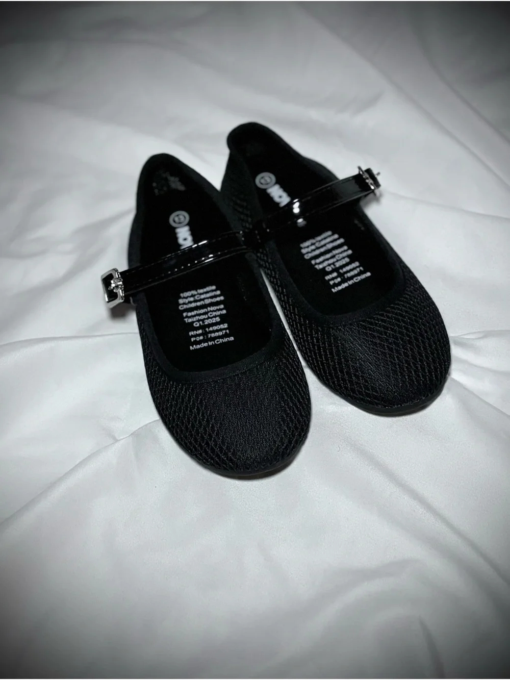 Fashion Nova Black Girls' Mary Jane Flats with Buckle Strap